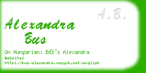 alexandra bus business card